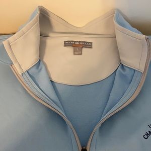 Peter Millar quarter zip pullover golf vest size Large light blue US Open